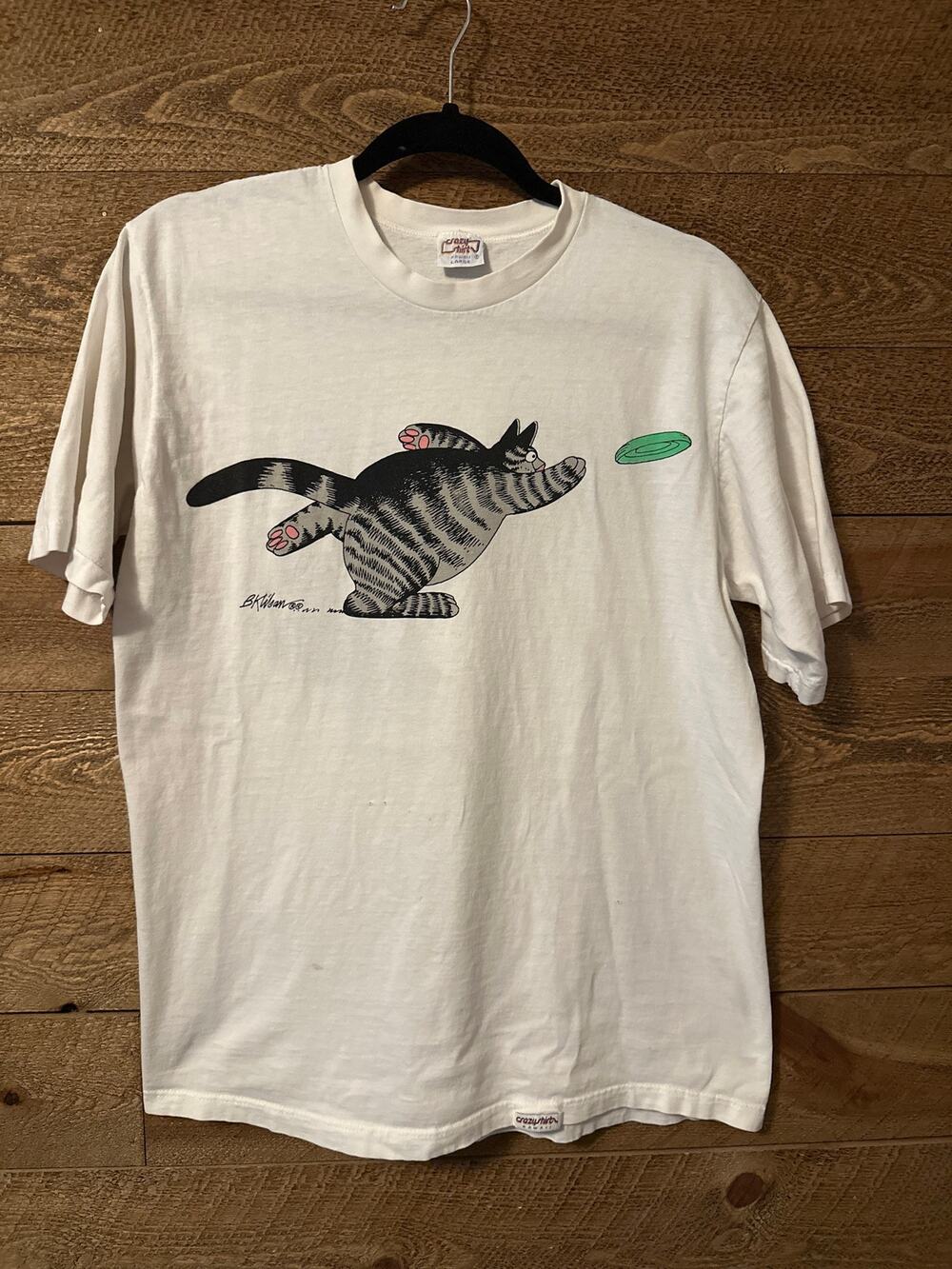CRAZY SHIRTS Hawaii Vintage B. Kilban Cat Graphic Tee Shirt Size Large